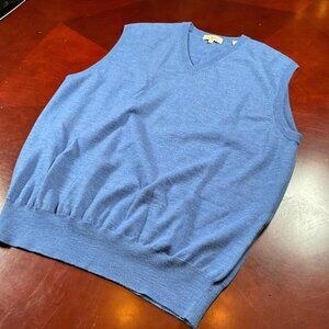 VTG Mens Peter Millar Extra Fine Italian Merino Wool Golf VNeck Sweater Vest (L)